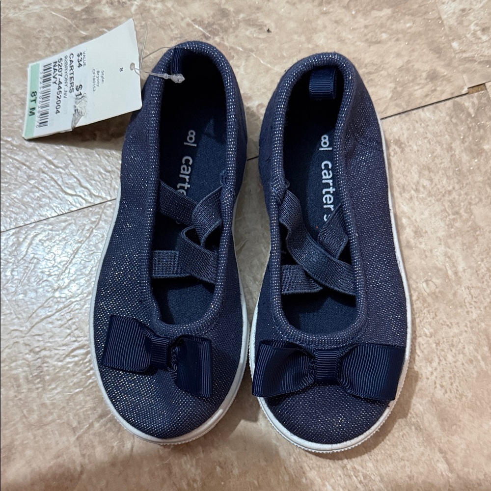 Carter's Sparkly Navy Dress Shoes with Bow